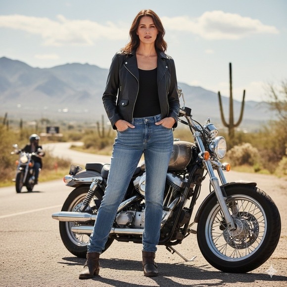 Harley-Davidson Denim - Harley Davidson Womens Size 20W Skinny Blue Jeans Denim Biker Casual Motorcycle